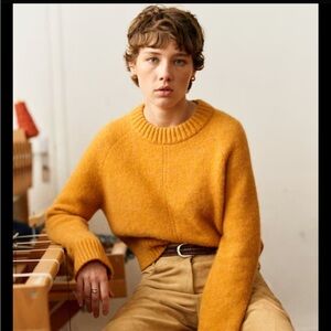Sézane Sama sweater in mustard yellow